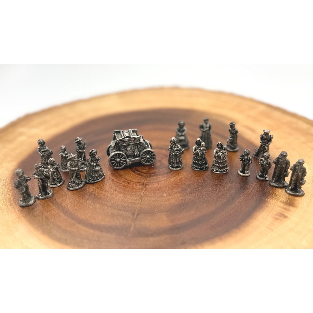 Vintage LOT Liberty Falls Pewter Miniatures People Mixed Stagecoach Americana